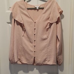 Vince Camuto Blush Button-Front Blouse